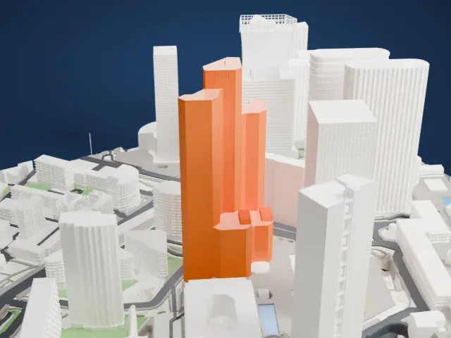 Tour Total model, West view