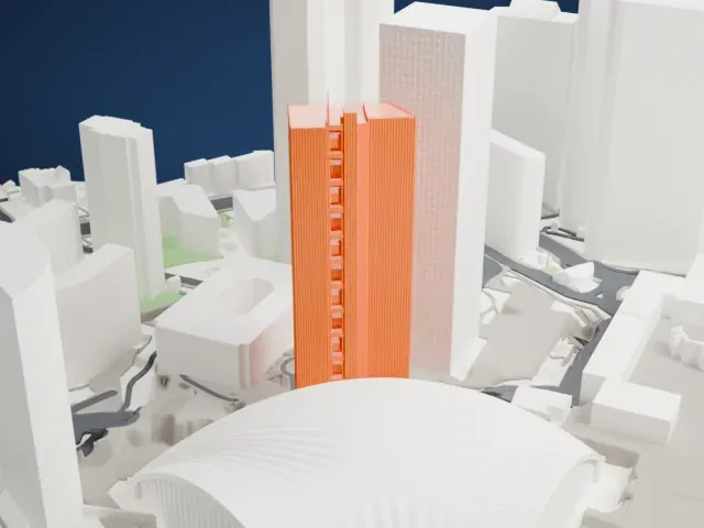 Tour Trinity model, West view