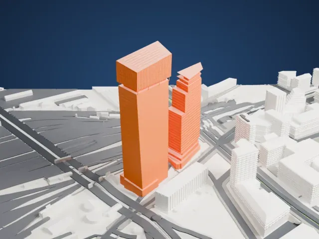 Tours Duo model, East view