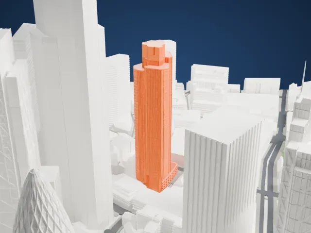 Tower 42 model, East view