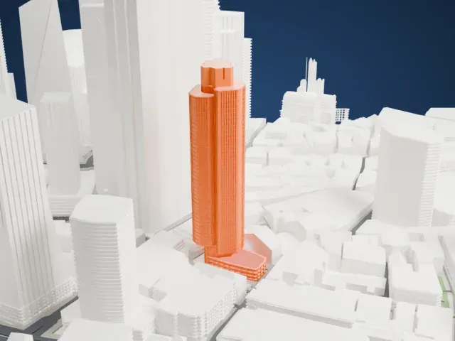 Tower 42 model, North view