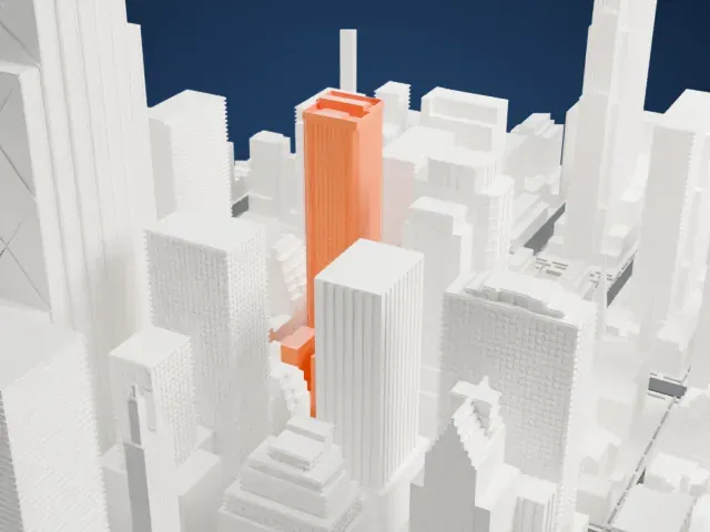 Tower 49 model, East view
