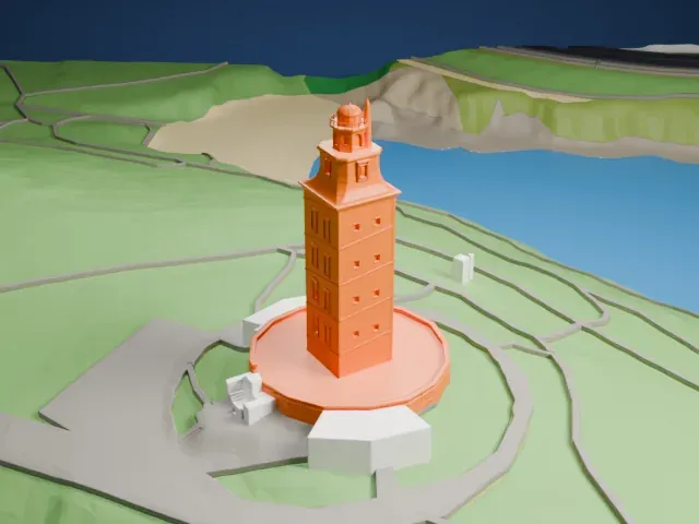 Tower of Hercules model, North view