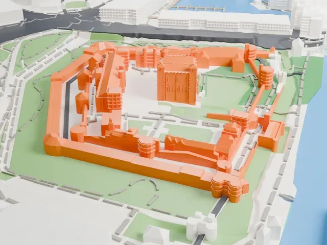 Tower of London model, West view