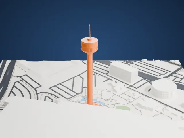 Tower of the Americas model, North view