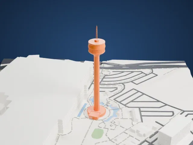 Tower of the Americas model, West view