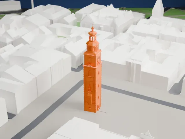 Town Hall Tower model, East view