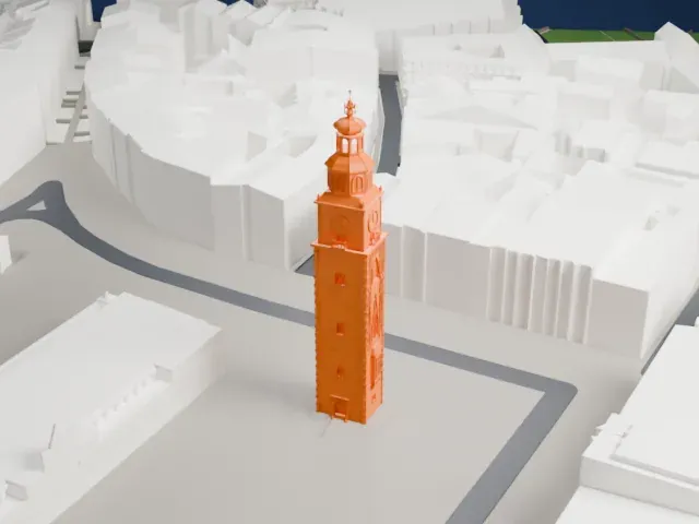 Town Hall Tower model, North view