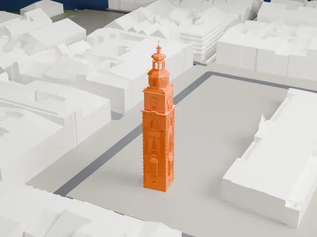 Town Hall Tower model, South view