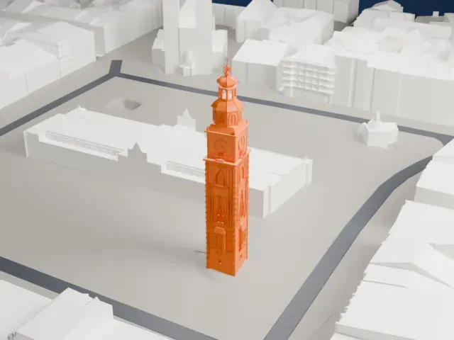 Town Hall Tower model, West view
