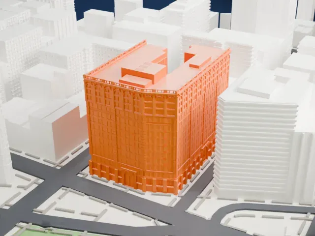 Toy Center model, East view