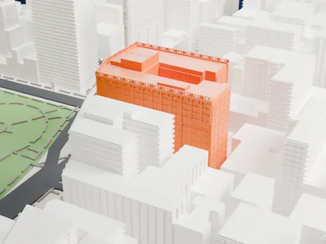 Toy Center model, North view