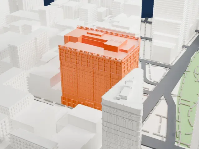 Toy Center model, South view