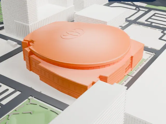Toyota Center model, West view