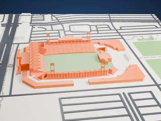 Toyota Stadium model, East view