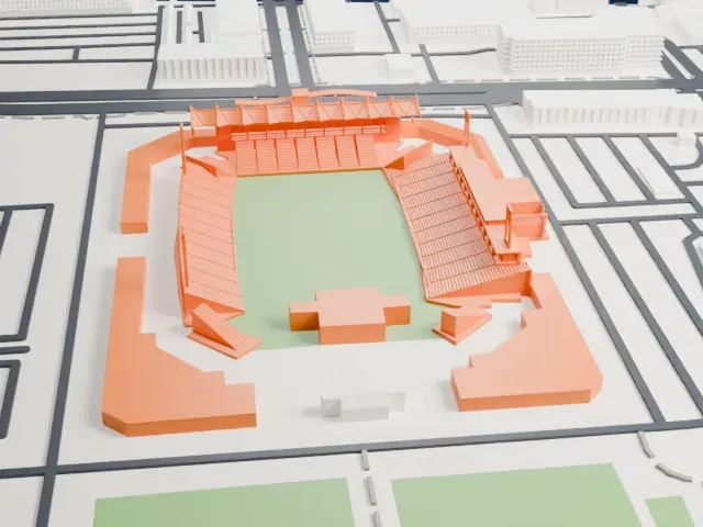 Toyota Stadium model, North view