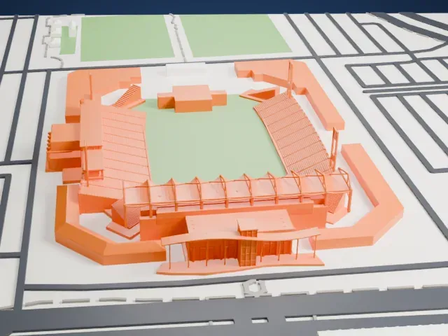 Toyota Stadium model, South view