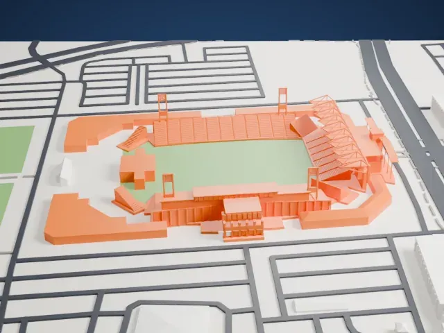 Toyota Stadium model, West view