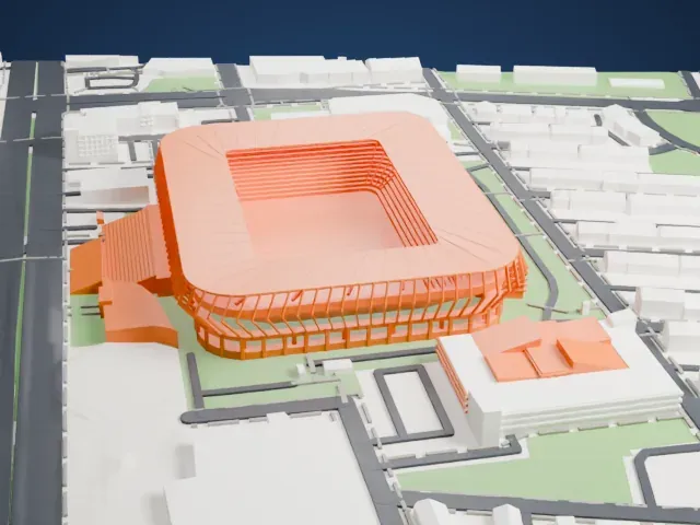 TQL Stadium model, North view