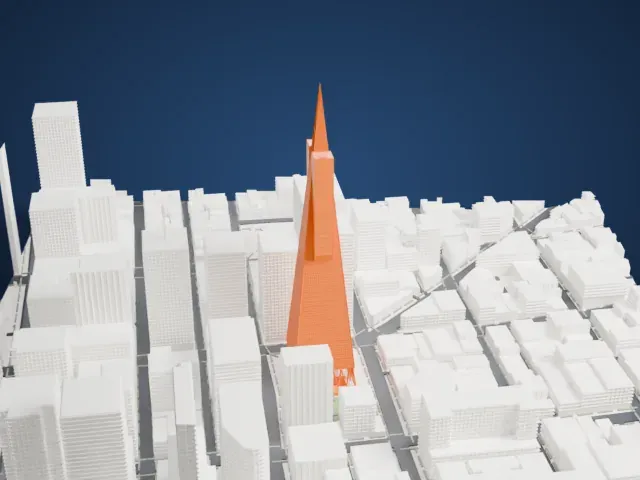 Transamerica Pyramid model, East view