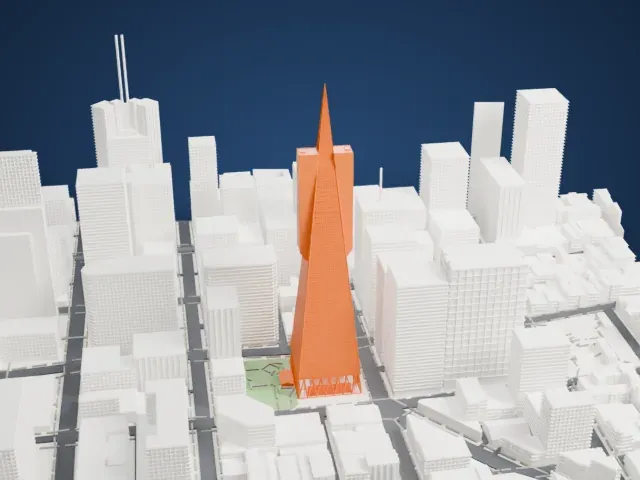 Transamerica Pyramid model, North view