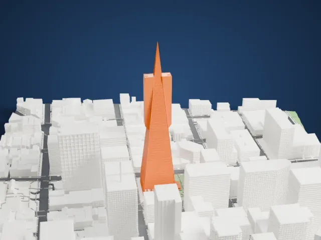 Transamerica Pyramid model, South view