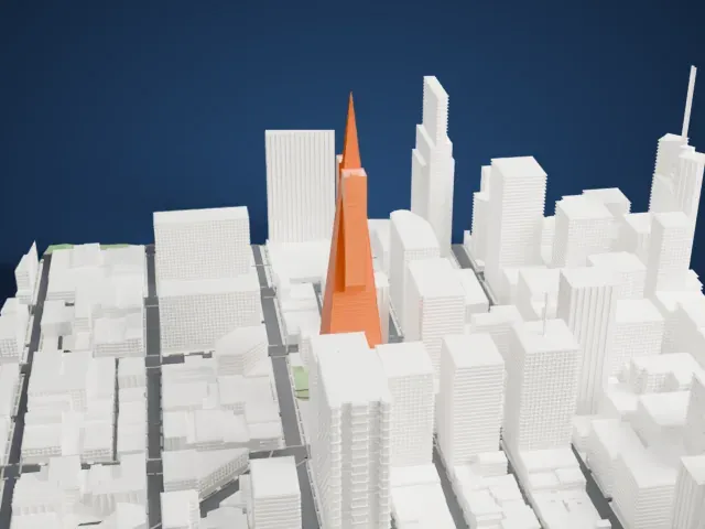 Transamerica Pyramid model, West view