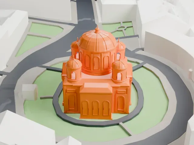 Transfiguration Cathedral (Saint Petersburg) model, East view