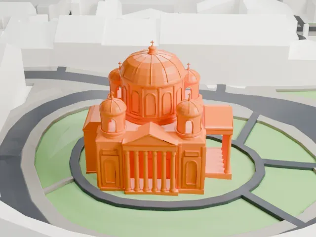 Transfiguration Cathedral (Saint Petersburg) model, North view
