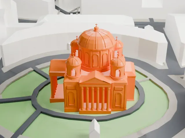 Transfiguration Cathedral (Saint Petersburg) model, South view