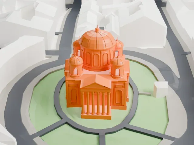 Transfiguration Cathedral (Saint Petersburg) model, West view