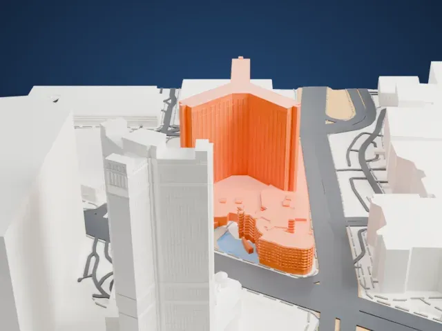 Treasure Island Hotel and Casino model, East view