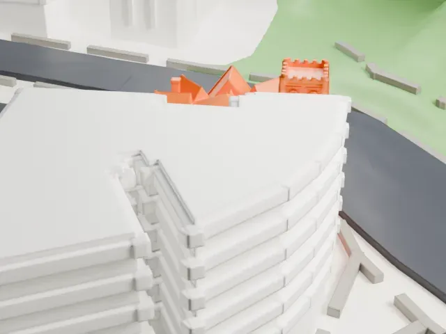 Tremont Baptist Church model, South view