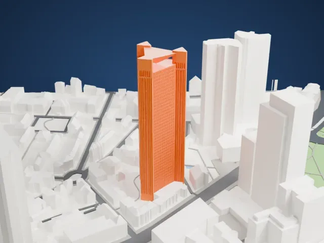 Trianon (Frankfurt am Main) model, South view