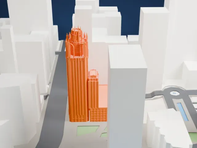 Tribune Tower model, South view