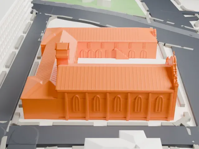 Trinity Cathedral model, West view