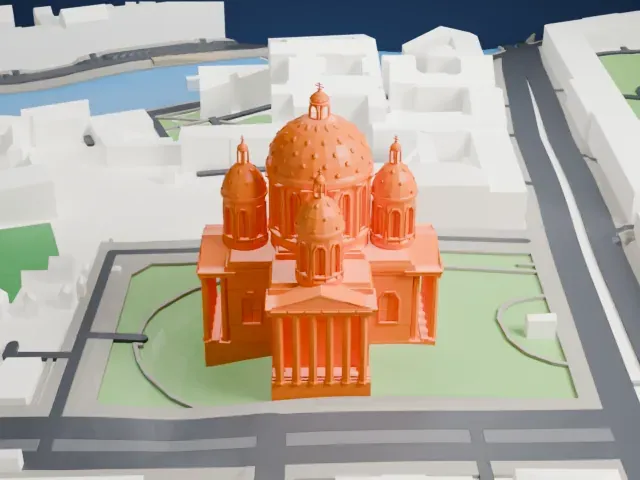 Trinity Cathedral, Saint Petersburg model, South view