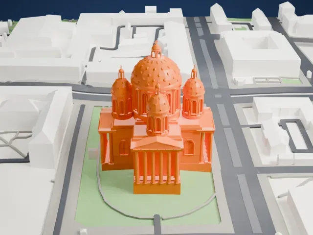 Trinity Cathedral, Saint Petersburg model, West view