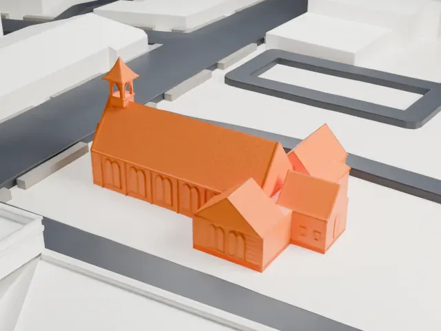 Trinity Chapel, Queens model, East view