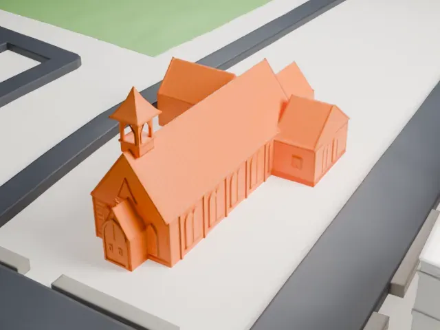 Trinity Chapel, Queens model, South view