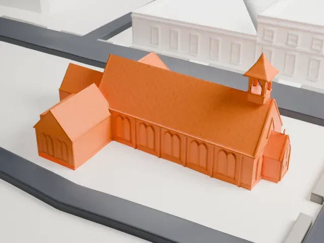Trinity Chapel, Queens model, West view