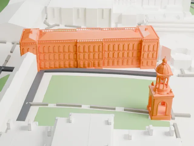 Trinity College Dublin model, North view