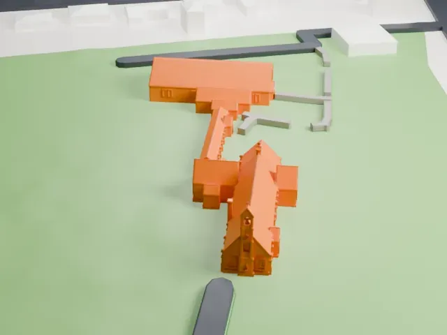Trinity Episcopal Church, Woodbridge model, West view