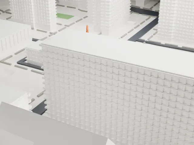 Trinity Evangelical Lutheran Church of Manhattan model, West view