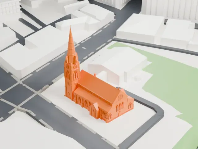 Trinity-St. Paul's Episcopal Church, New Rochelle model, North view