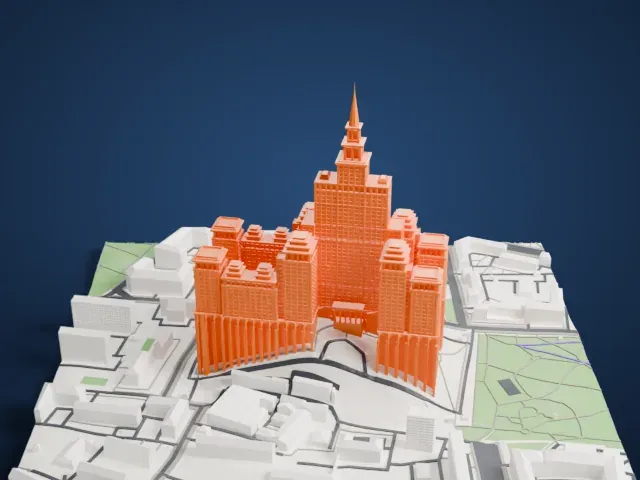 Triumph Palace model, East view
