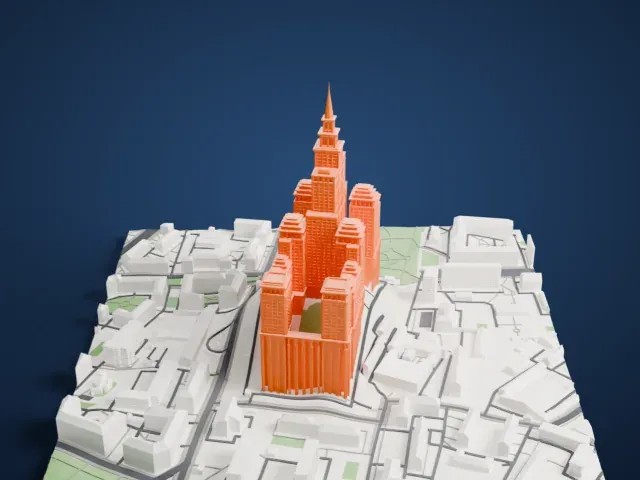 Triumph Palace model, South view