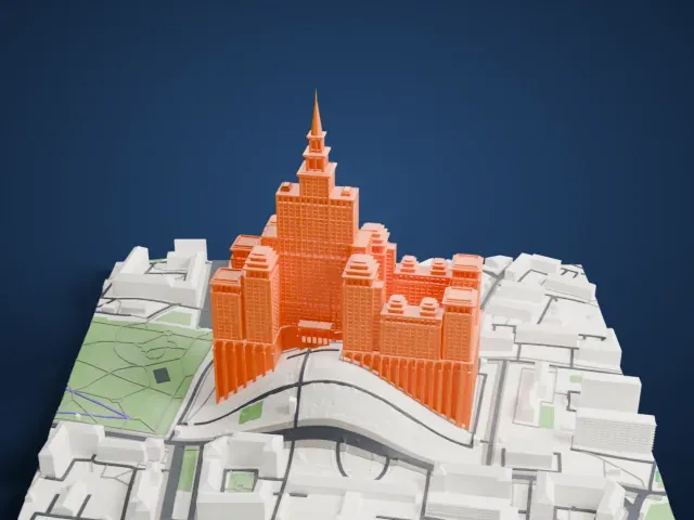 Triumph Palace model, West view
