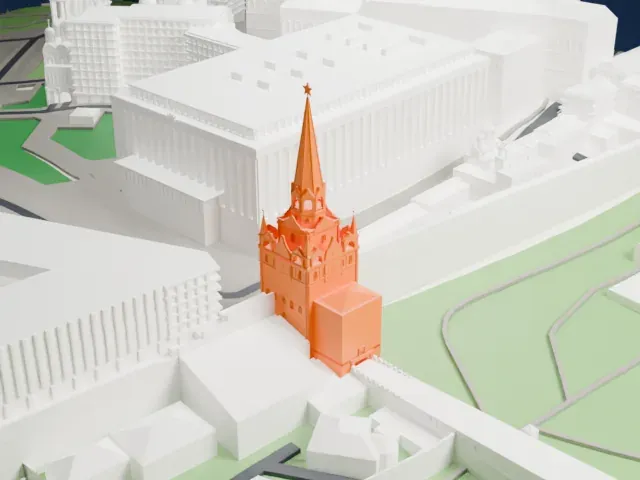 Troitskaya Tower model, North view