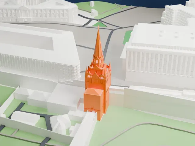 Troitskaya Tower model, West view